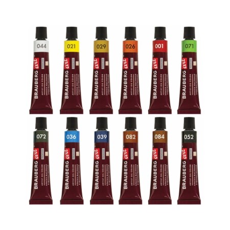 Oil art, set of 12 colors x 12 ml, Brauberg Art Premiere-4