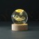 Souvenir glass backlight "Shar. Geometry of the mountain" D = 6 cm stand wood, usb