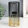 Ground-free metal candlestick "Round cell" golden-black 9.5x9.5x20 cm