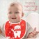 Badion for feeding "New Year's Bear", waterproof on Velcro, with pockets, gift packaging, crumb I