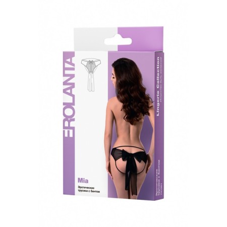 Erotic panties with a bow of Erolata Mia, black (42-44)-9