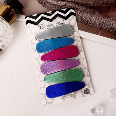 Invisibility for Herty hair (set 6 pcs) neon shine, 5.5 cm, mix-2