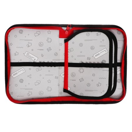 Penal 3 sections, tab inside, 140 x 210 x 40 mm, fabric, calligrata top block "ANime sneakers"-4