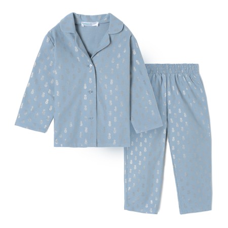 Pajama nursery from a flannel (shirt, trousers) kaftan "pineapple", height 134-140, blue-3