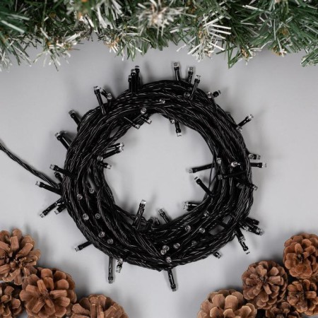 Garland “thread” 10 m, IP20, dark thread, 100 LED, yellow glow, 8 modes, 220 V-1