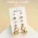Pusets 6 pairs "ball" flower, white color in gold
