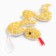 Soft toy "snake" on a suspension, 16 cm, yellow color