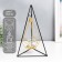 Climber Metal, glass for 1 candle "Pyramid in a triangle" black 33x16.5x15 cm