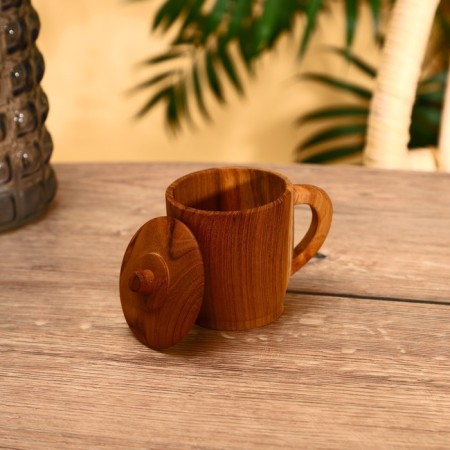 Mug with a lid 10x8x10 cm, tick tree-1