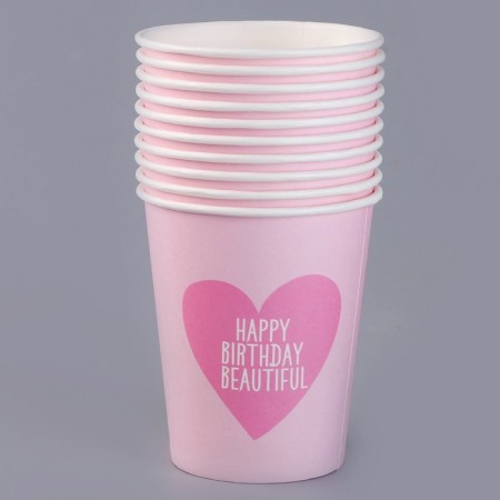 A one -time paper glass "Happy Birthday", beauty ", 250ml-1