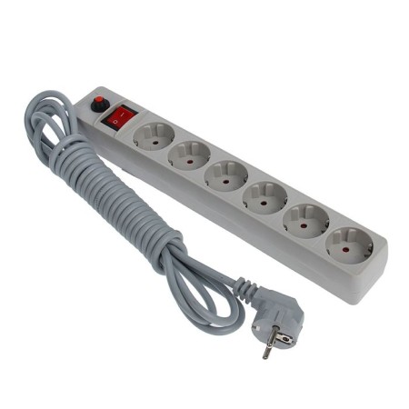 UNIVERSAL 967U-5005 network filter, 6 outlets, 5 m, 10 A, PVS 3x0.75, Gray