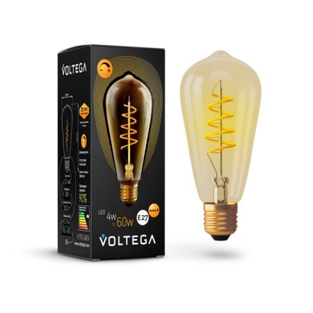 VOLTEGA 7077, 4W lamp, 6.4x6.4x14.4 cm, E27, 300LM, 2000k, tinted color