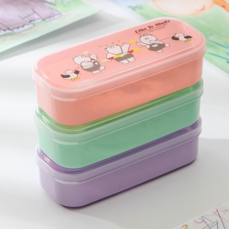 Lancer-bex Plastic with a spoon "Bear", rectangular, 18 × 7 × 4.5 cm, color mix-3