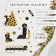 New Year sticker interior color "Dachshund and gold Christmas tree" 30x40 cm
