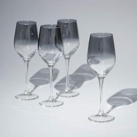 A set of glass glasses for the wine "Silver Smoke", 270 ml, 4 pcs