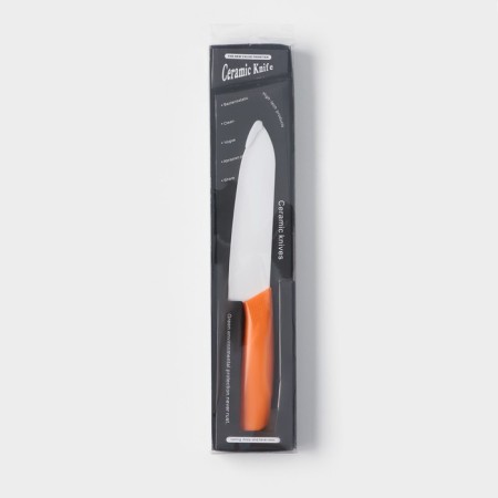 Knife ceramic shade "Simple", blade 15 cm, handle Soft Touch, yellow color-3
