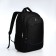 Youth backpack from textiles, 2 parts with lightning, 4 pockets, black/blue color