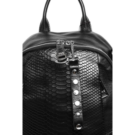 Women's backpack, genuine leather, Polina & Eiterou Black, 30x11x30 cm-2