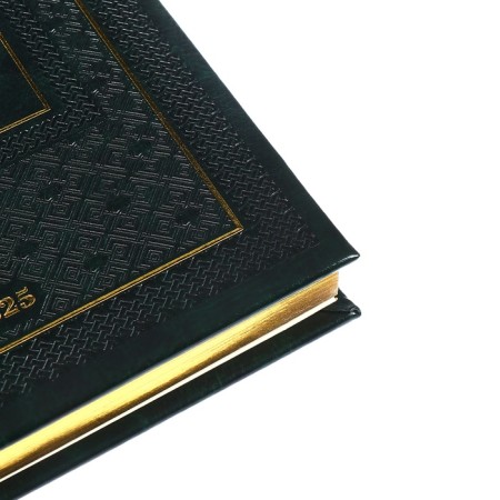 Dated diary 2024 A5 176 sheets, Devente.symbol, firm artificial leather cover, stamping foil, lies, cream block 70 g/m2, green-5