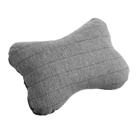 Car bone pillow, on the headrest, flax, gray, 16x24 cm-2