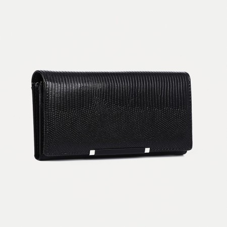 Women's wallet on magnets, black color