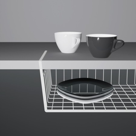 Mesh -mounted mesh -mounted shelf 40 × 25.5 × 14 cm, white color-2