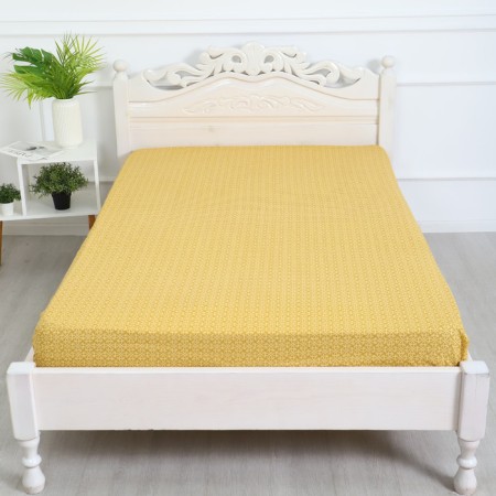 A sheet on the elastic band ATRA 140x200x20, totem yellow calico 120g/m, HL100%