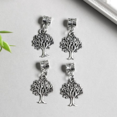 Bale with a suspension metal for creativity "tree" silver 3.4 cm-1
