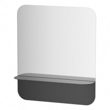 Mirror with a metal shelf, evoForm, 50x70 cm, black color