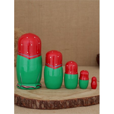 Nesting doll "forget -me -not red scarf" 5 puppet-1