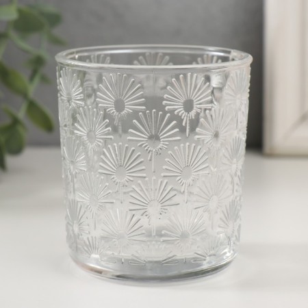 Bank for candles glass "Flower" transparent 200 ml 7.5x7.5x8.2 cm-1