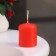 Candle cylinder, 4x5 cm, set 3 pcs, red