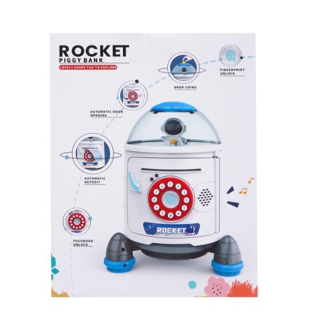 The piggy bank "Rocket", light, sound, sucks bills, white color-6