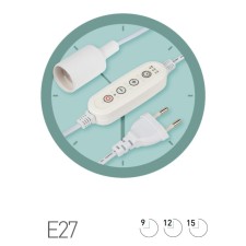 Fito-Time Holder E27 era lamp for plants with a wire and a phytolamp timer with a basement E27