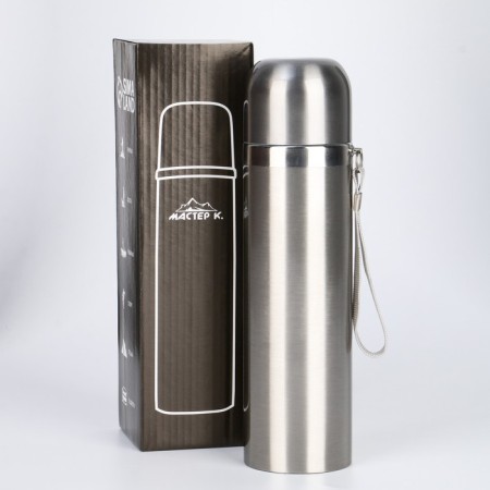 Thermos for tea, coffee, 500 ml, the Master K Gilse, retains heat 10 hours, with a mug, with pomp, 6.5 x 24-1