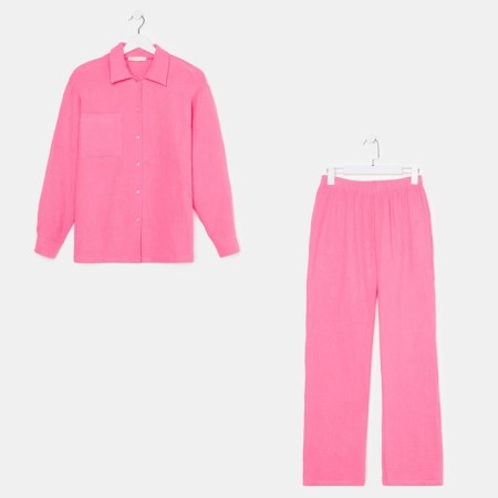 Female pajamas (shirt and trousers) KAFTAN "BASIC" size 48-50, pink color-5