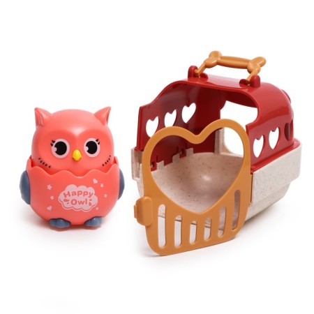 Inertial “owl” toy, in carrying, moves from pressing, color mix-10