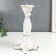 Polystone candlestick for 1 candle "lush sheet" white 21.5x9x9 cm
