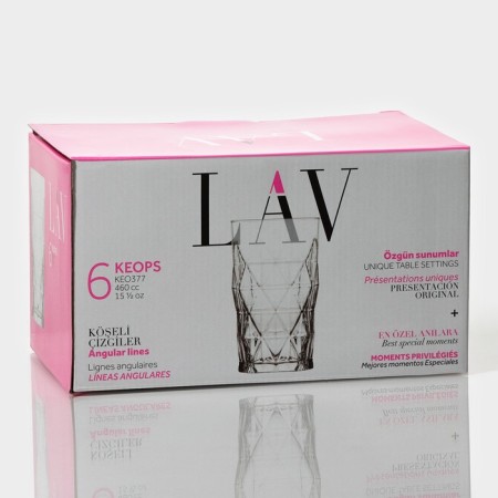 A set of glass glasses LAV “HOOPS”, 460 ml, 8.1 × 13.5 cm, 6 pcs-4