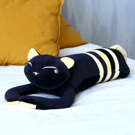 Soft toy-podushka "cat", 70 cm, black and yellow color
