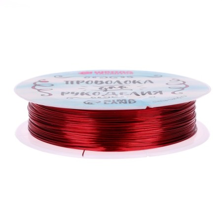 Wire for beadwork d = 0.4 mm, length 30 m, red color-2