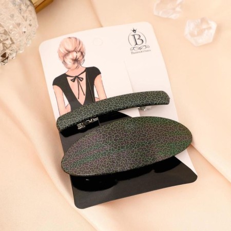 Hair hairpin "Black lava" (set 2 pcs) 9 cm and 7.5 cm-2