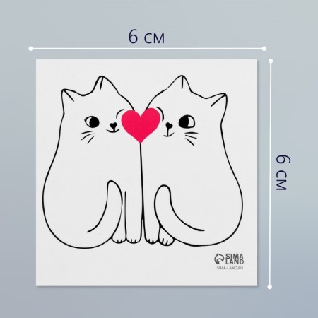 Tattoo on the body Black "cats" 6x6 cm-1