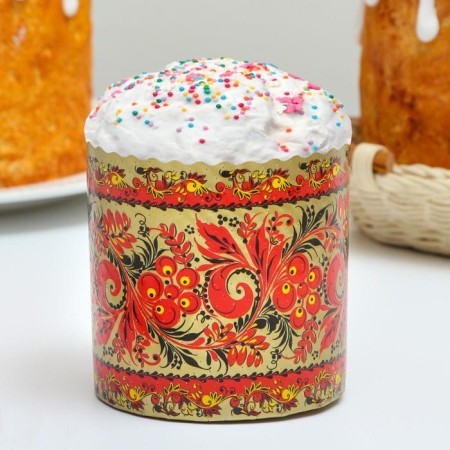Paper form for the cake "Khokhloma" 90 x 90 mm, mix (packing 2000 pcs)-5