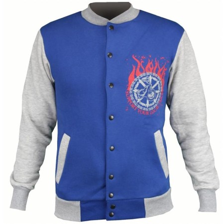 Bomber, sweatshirt without a hood, buttons, size l-1