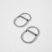 The half -ring for bags is double, d = 25 mm, thickness - 2.5 mm, 2 pcs, silver color