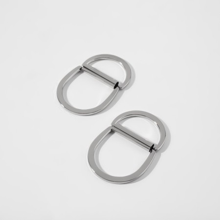 The half -ring for bags is double, d = 25 mm, thickness - 2.5 mm, 2 pcs, silver color