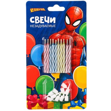 Set of candles absorbed for a cake, 10 pcs, Spider-Man-2