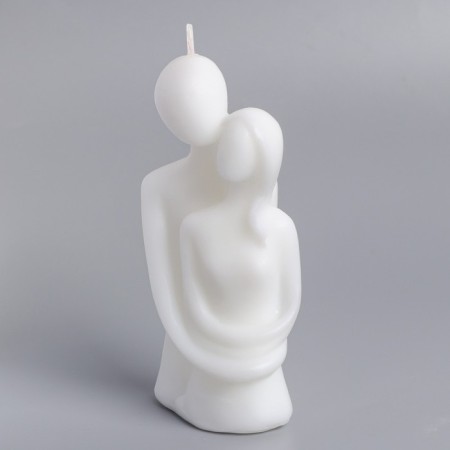 Figure candle in a gift box "Lovers", 12 cm, white-3