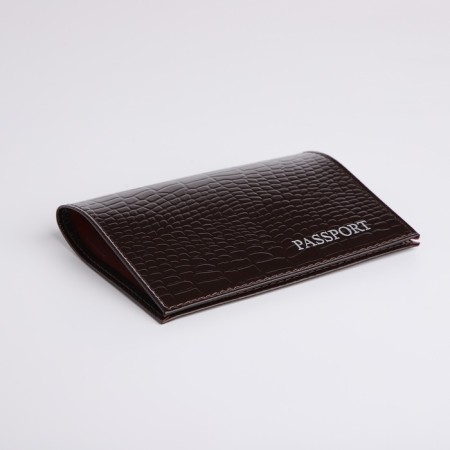 Passport cover, dark brown color-2